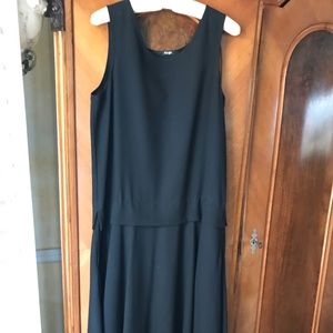 Austrian design blk. linen dress drop waist sz L